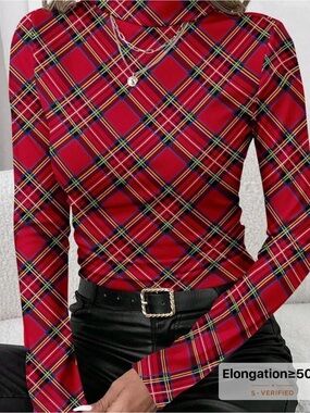 NEW Women’s Red Plaid Long-Sleeve Shirt - Classic Tartan Style